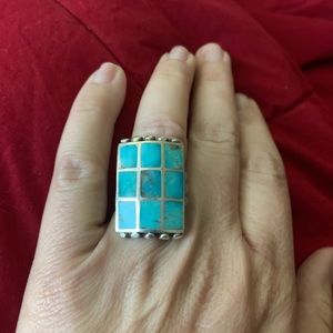 Sterling Silver and Turquoise ring Size 8
